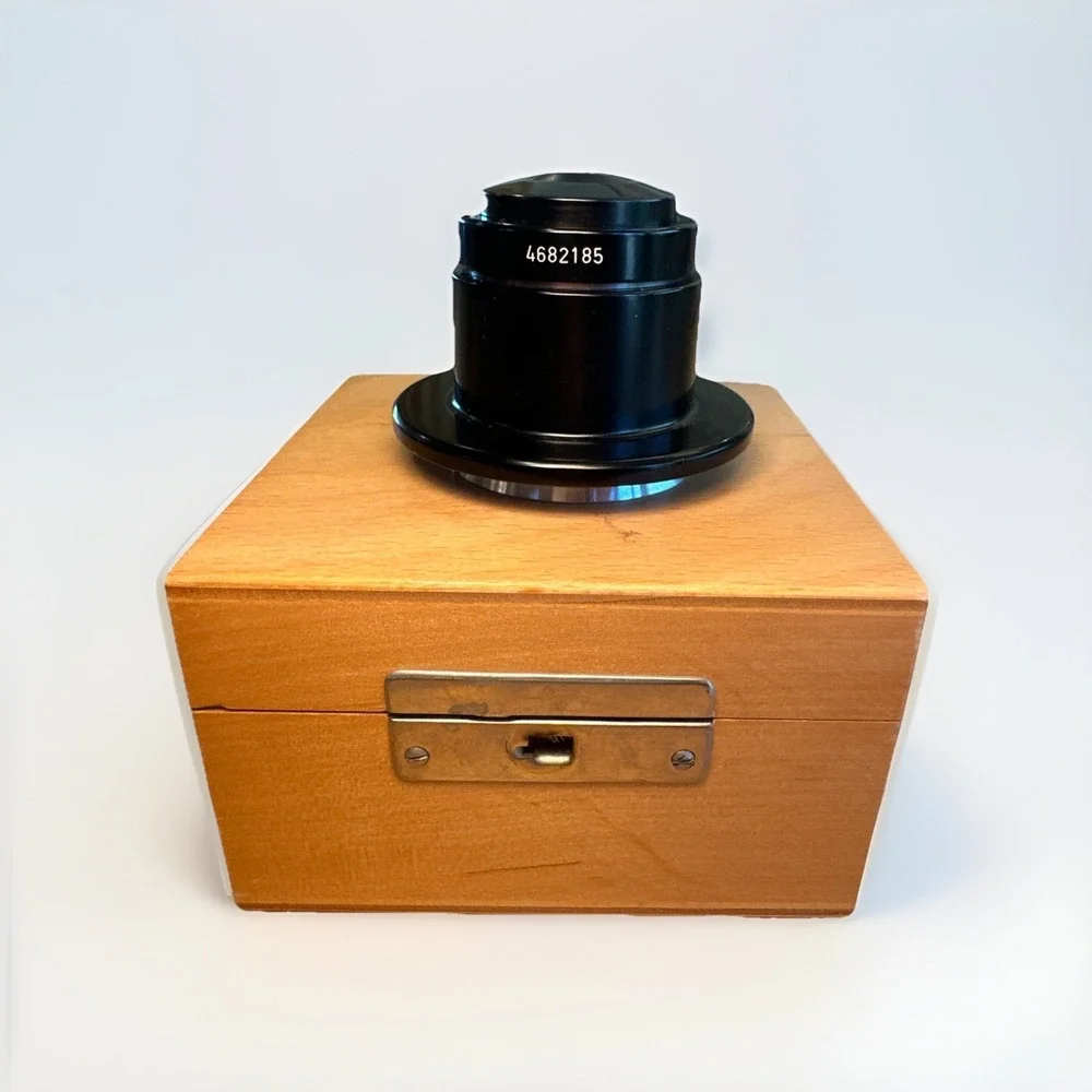 Zeiss Carl Microscope Darkfield‎ Condenser 1.2/1.4 Wood Case Germany #4682185